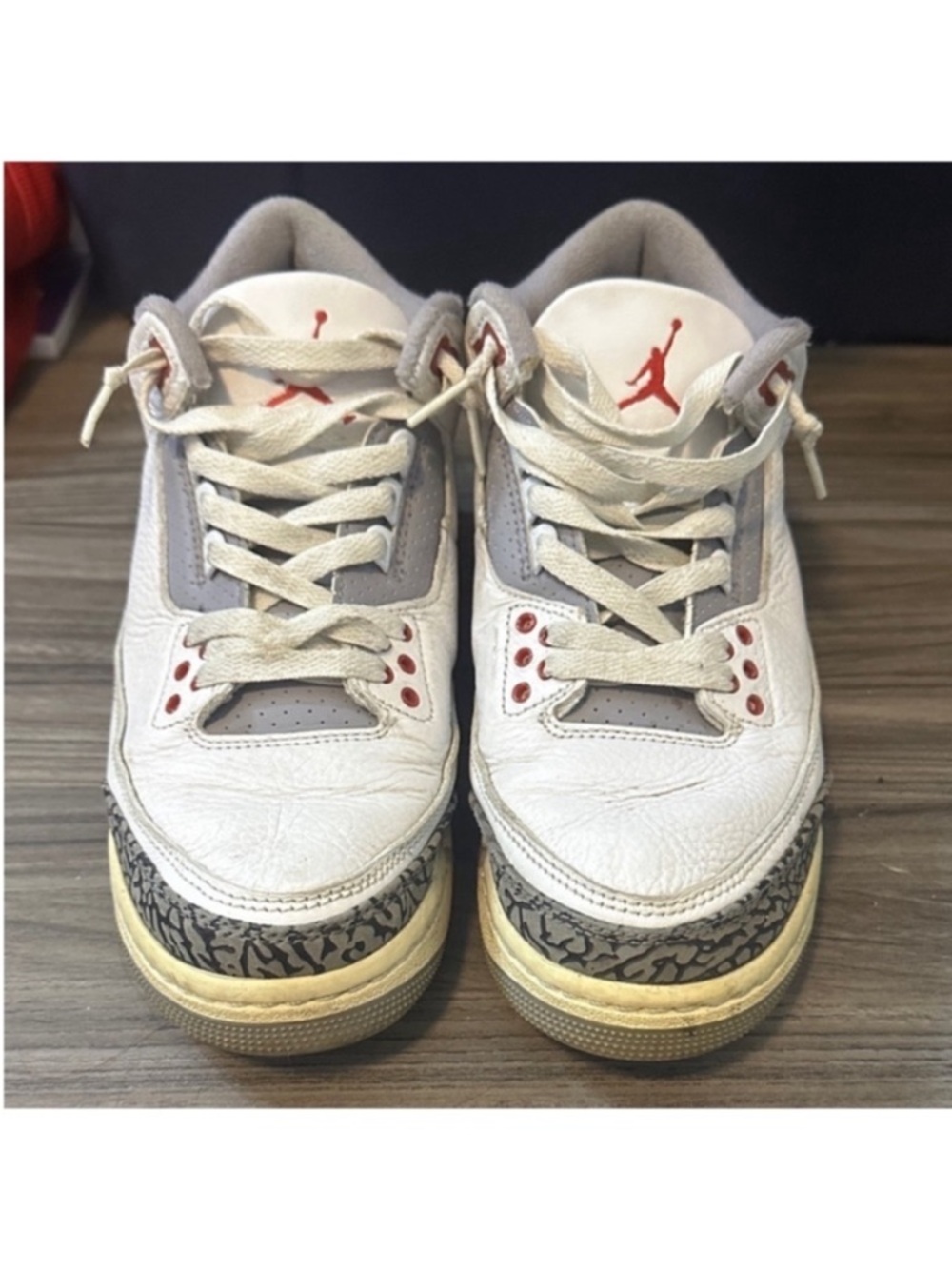 Nike White Gray Red Air Jordan 3 Retro Men’s Sneakers